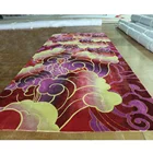 Red Jacquard Hand Made Silk Rug Carpet Hotel Luxury