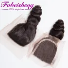 loose curl Style and peruvian Hair Human Hair Type fumy curl hair with closure