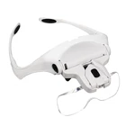 KOMAES Hot Sale 1X to 3.5X Zoom Hands Free Head Mount LED Illuminated Head Magnifier