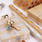 Fashion flower kraft striped printing gift wrapping paper
