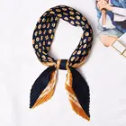 wholesale Square 100% polyester silky stripes and chains design pleated crinkled Scarfs Scarves
