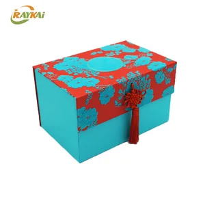 custom fold able gift paper moon cake box with logo