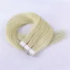 beautiful wave 100% virgin brazilian straight weft #613 pu glue tape human hair extensions