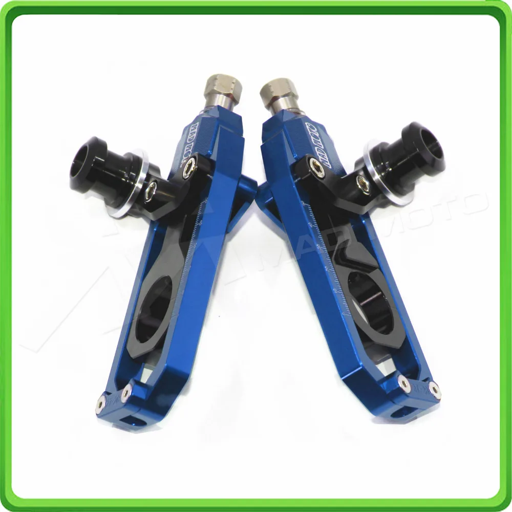 Motorcycle Chain Tensioner Adjuster with bobbins kit for Yamaha FZ1 2006 2007 2008 2009 2010 2011 2012 2013 2014 2015 Blue&Black (4)