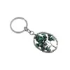 Wire wrapped Love tree Pendant Malachite keychain Oval shape Semi precious stone Pendant key chain