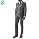 New design slim fit business casual suit for man cheap mens suits with grey TR fabric