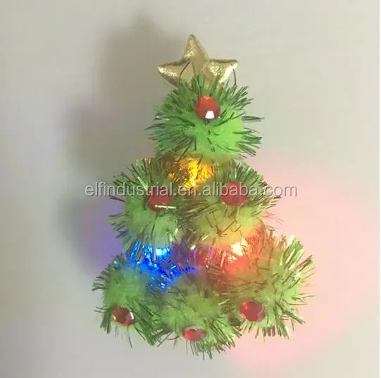 led light blinking lapel pin light up christmas tree brooch pin