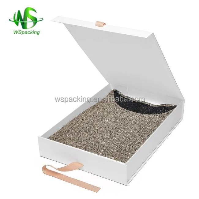 closure white kraft paper gift box for apparel gift packaging