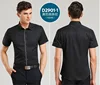 2016 new custom solid short half sleeve formal slim shirts for men