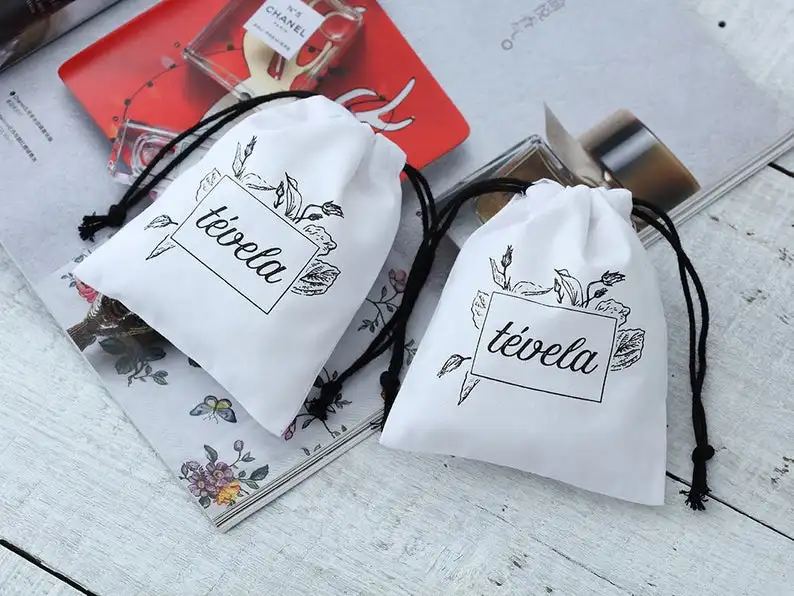 textile pouch soft kid storage custom twill bag with drawstring