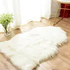 ARTIFICIAL BLACK SHEEPSKIN RUGS LONG FUR LEATHER PRODUCTS LONG FUAX WOOL RUGS