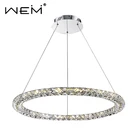 Indoor Decorative Hanging Round Modern Crystal Led Pendant Light Fixtures For Coffee Shop
