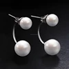 Hot Sale Double Side Earing Fashion Jewelry Crystal Ball Stud Earrings Women Simulated Pearl Earrings