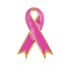 Metal Cancer Awareness Ribbon Lapel Pins With Enamel Colors