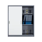 China luoyang huadu new design half height metal sliding door book shelf metal with slide door half file cabinet