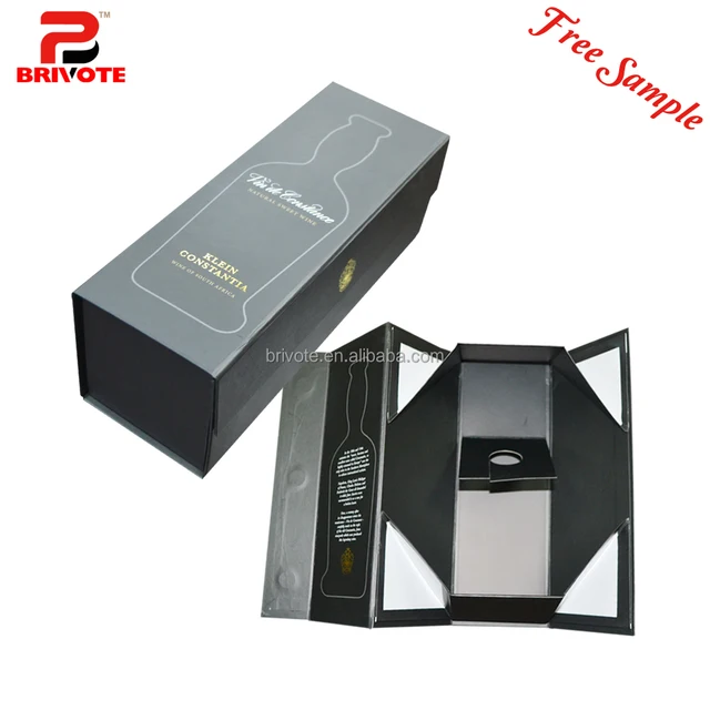 creative folding flat paper cardboard wine gift packaging box