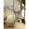wooden curved stairs / round railing spiral staircase