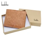 2020 Hot Sell Customized Logo RFID Blocking Slim Card Holder Genuine Leather Bifold Men's Cork Wallet for Man Vegan Bag