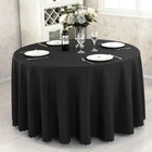 Round Tablecloth Camping Solid Color Table Cloth Black Table Linen Hotel Party Wedding Tablecloth Dining and Coffee Table Cover