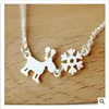 New design Christmas Gift deer and snow Necklace 925 sterling silver deer snow pendant necklace