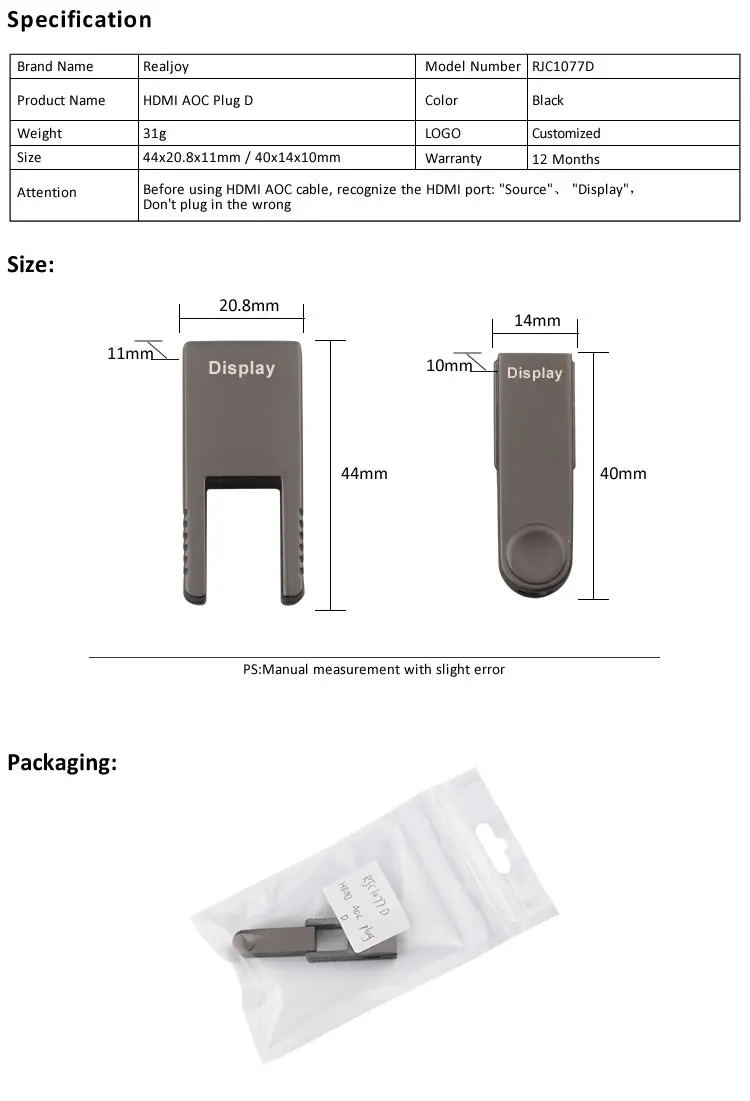 RJC1077D 50m Accept OEM logo sticker box 2160p 3D 4k fiber optic aoc ultra long slim 4K fiber optical HDMI cable - ANKUX.COM