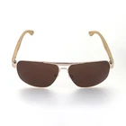 custom 100% UV protection classic brown sunglasses unisex logo bamboo sunglasses