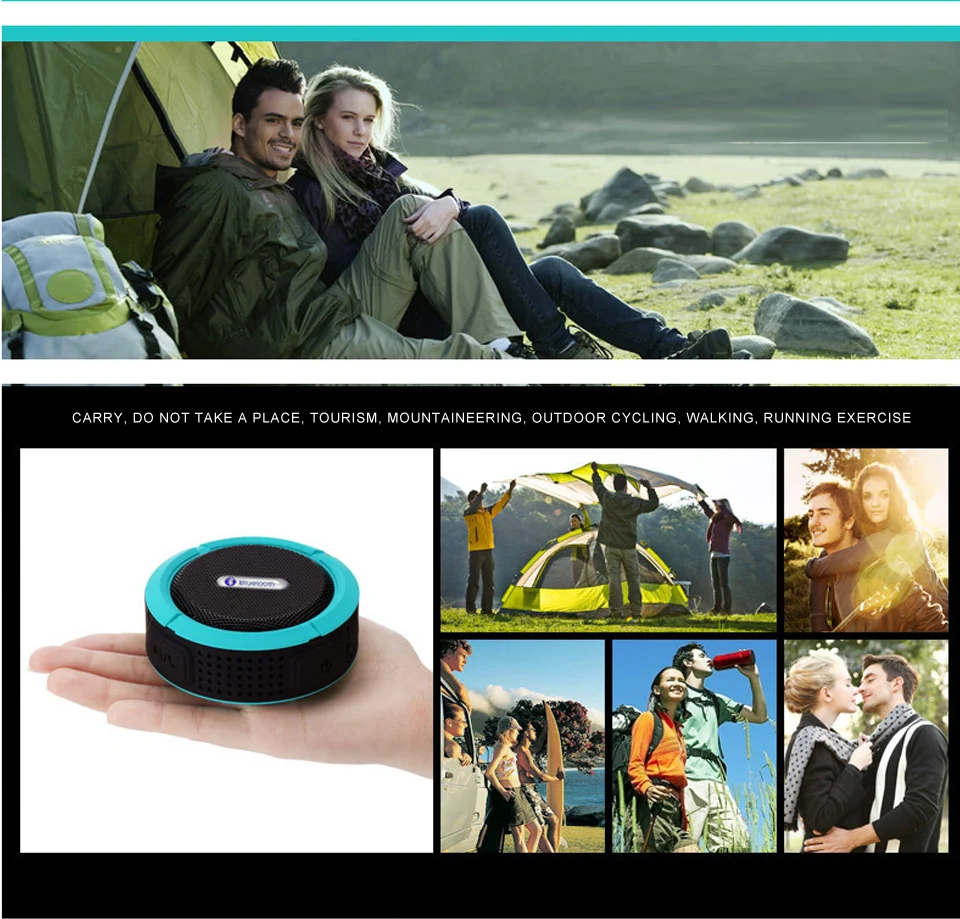 Car Bluetooth Speaker Outdoor Wireless Bluetooth 3.0 Stereo Portable Speaker Built-in mic Shock Resistance Waterproof Speaker - ANKUX.COM