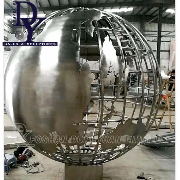Stainless Steel Sphere Water Feature/Metal Smooth Mirror Ball Fountain