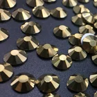 Manufacturer High Quality Glass Crystal SS2-SS60 Gold Ore Non Hotfix Rhinestone For Nail Art