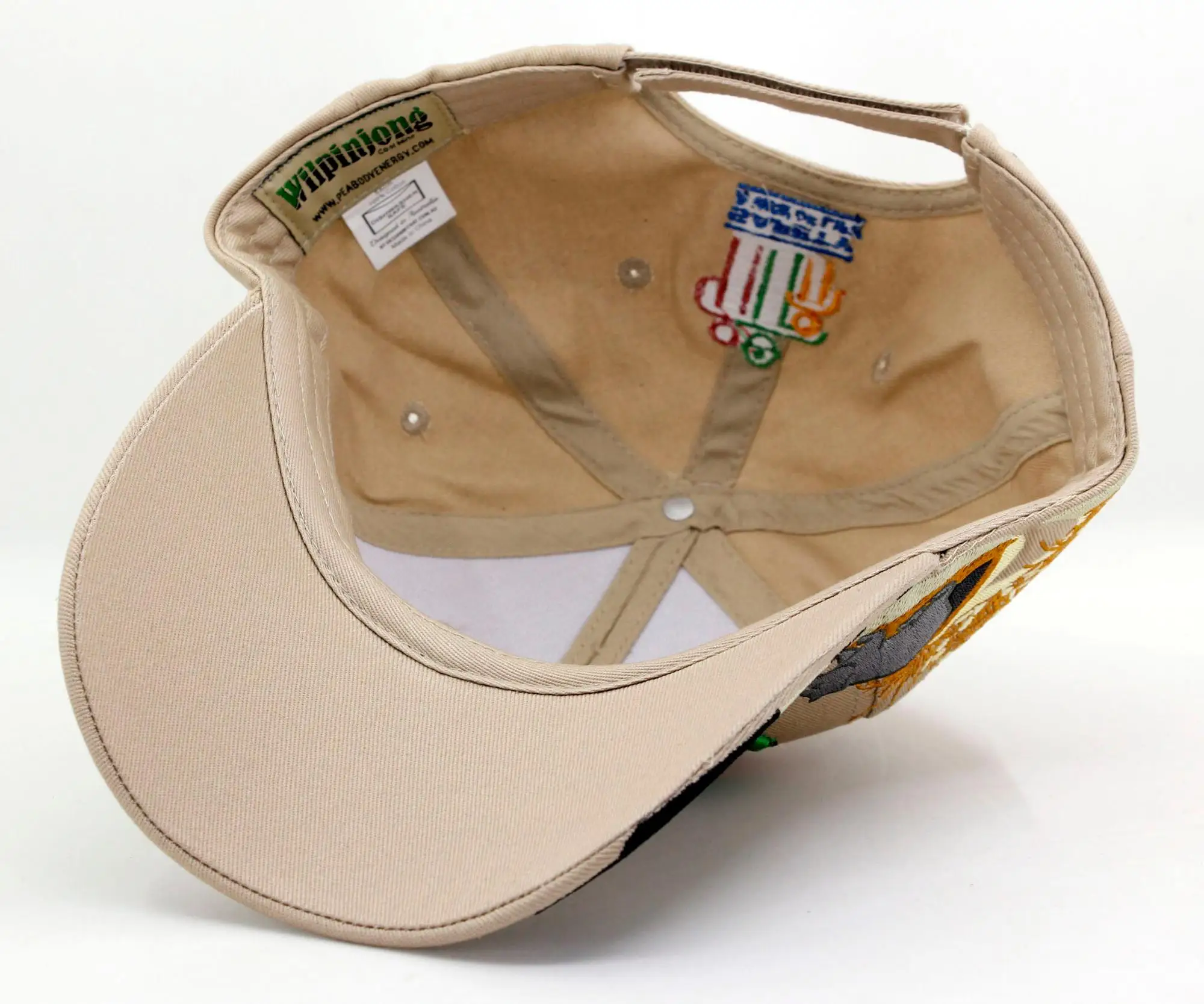 Wholesale 6 panel structured khaki embroidered baseball cap