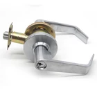 Door Lockset AUG-00-26D Grade 2 Commercial Duty Office Door Keyed Lever Lockset ADA Satin Chrome Finish