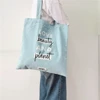 High-Quality Beautiful Blue Custom Cotton Tote Bags with Print