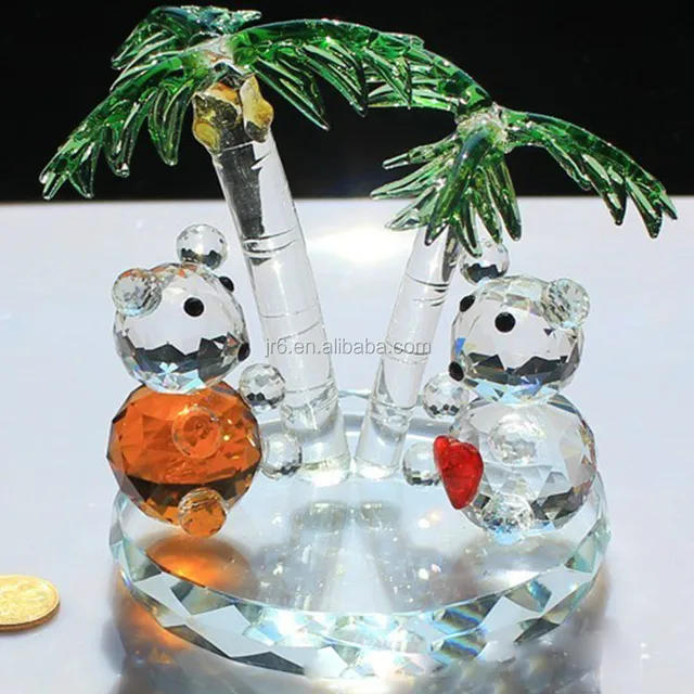 2015 hot sale crystal gift , tree bear teddy bear furnishing