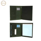 2019 newest multifunction hasp embossed logo file folder portfolio padfolio with holder