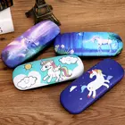 Pegasus Unicorn printed glass box customized Logo fashion eyewear PU metal anti-pressure glasses case