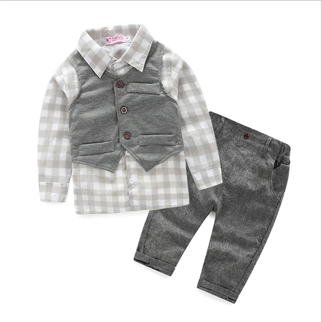 W72120G 2016 new 3pcs wholesale boutique baby clothes boy cotton infant clothing