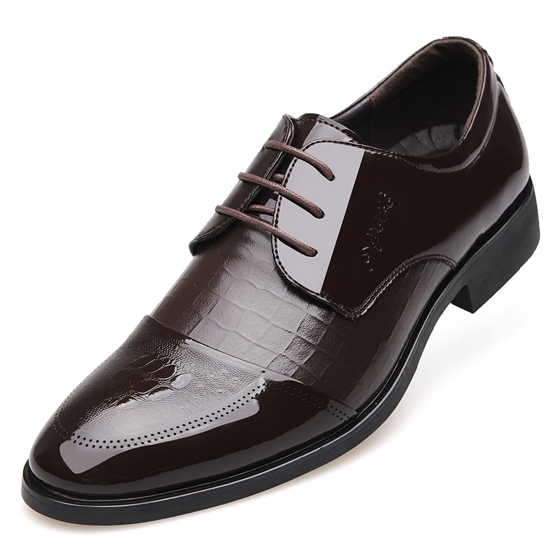 Pointed Toe Oxfords luxury men leather shoes genuine leather dress wedding shoes Italian brand designer formal business shoes