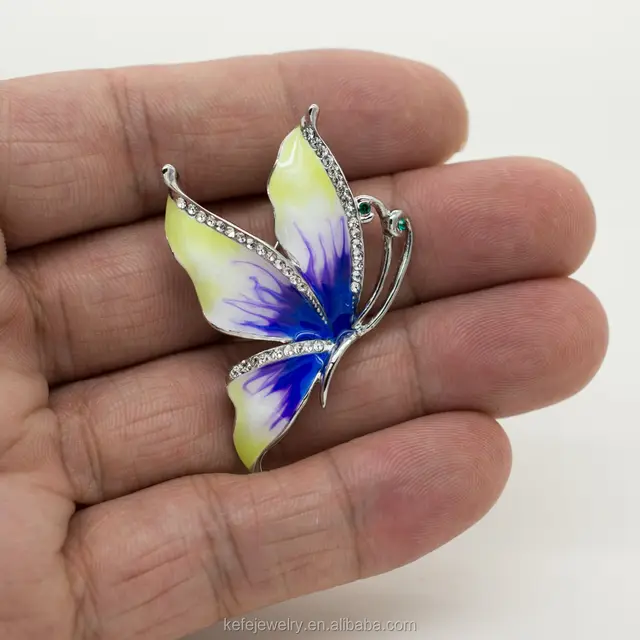 gift for wife good quality ab crystal enameled purple butterf