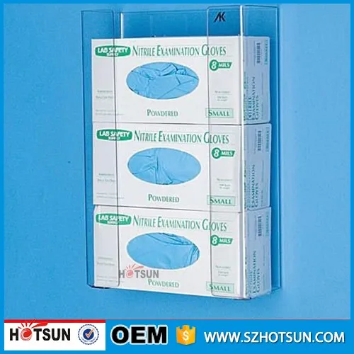 Wall Mount Clear 3 Glove Box Holder,Hospital Exam Gloves Dispenser