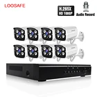 H.265X 1080P Full Hd Night Vision CCTV Camera Home Security 8CH POE Video Voice Recording NVR System