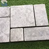 Cheap tumbled french pattern china blue travertine stone pavers tiles