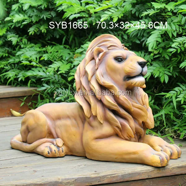 resin lion garden statues