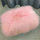 Natural white decorative Tibetan mongolian sheep lamb fur throw