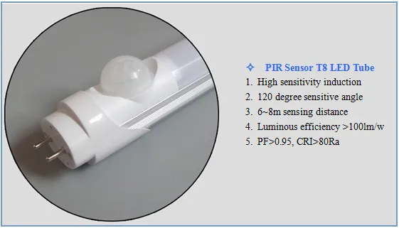 3 feet t8 led tube light, motion sensor t8 led tube 9w epistar