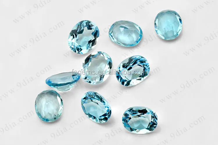 Best Price Wholesale Blue Topaz High Quality Oval Sky Blue Crystal Gemstone Jewelry Making Heart Pear Emerald Glass Jewelries