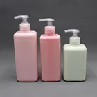 High quality Fancy Square PET 250ml 300ml 400ml 500ml plastic bottle body lotion Cosmetic packaging Shampoo bottle