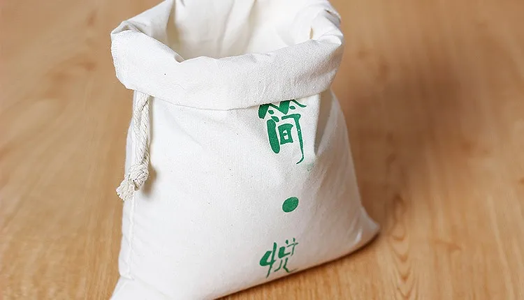 100%モスリンコットン巾着袋カスタムロゴ印刷低価格米包装袋仕入れ・メーカー・工場