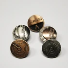 High quality decorative round metal jacket denim cover jeans button for jeans with logo
