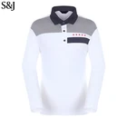 Long Sleeve Polo T Shirt Men With Custom Logo For Golfwear