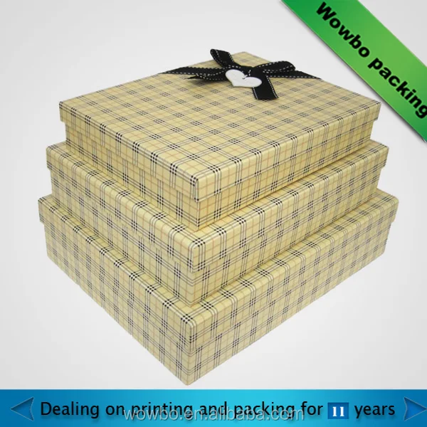 eco customized size paper gift box with hangtag for clothes/